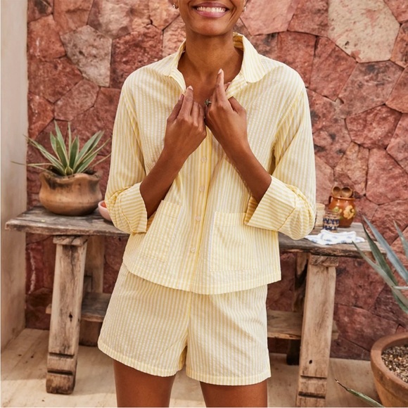 LAKE Other - Yellow Striped Lounge Set